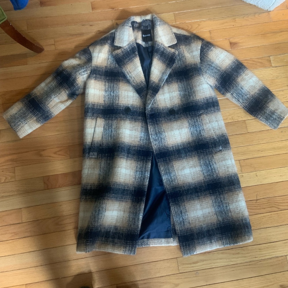 Madewell Courton Cocoon Coat in plaid